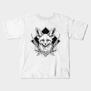 Fennec fox in plants diamond shape Kids T-Shirt